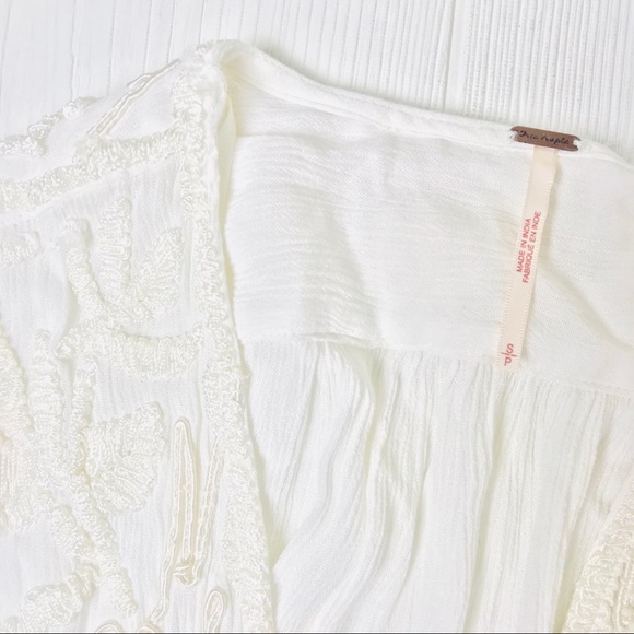Free People Embroidered Loose Fit Boho Top - Picture 3 of 4